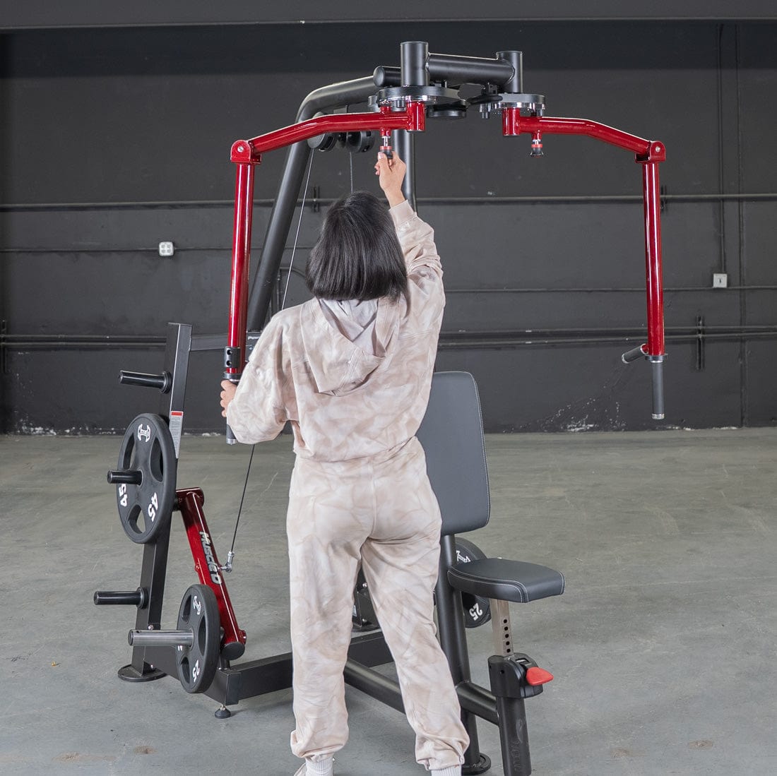 Power Leverage V2 Seated Pec Fly / Rear Delt Combo - Plate Loaded - Weight Storage Included - Grit Grind Strength