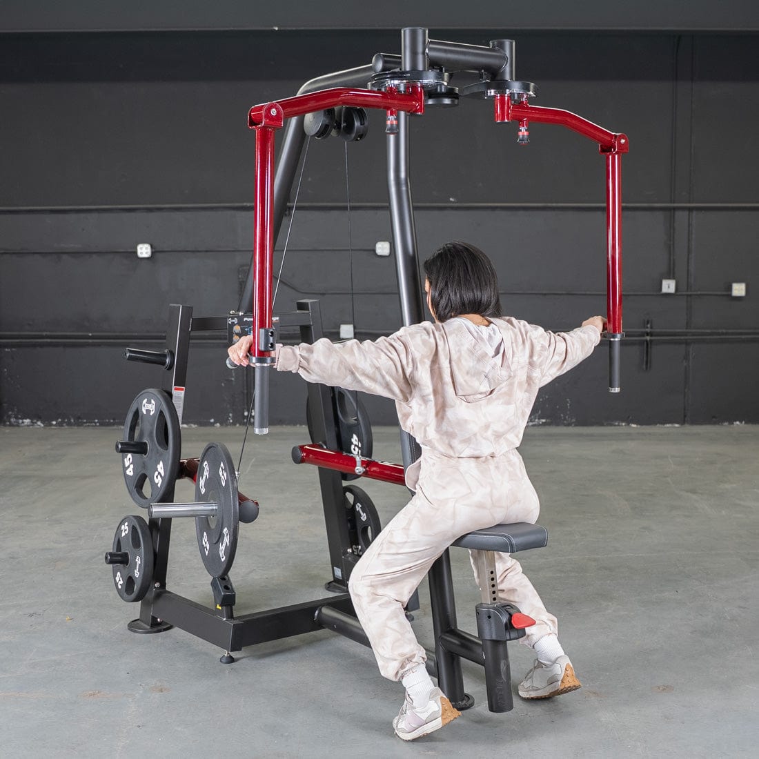 Power Leverage V2 Seated Pec Fly / Rear Delt Combo - Plate Loaded - Weight Storage Included - Grit Grind Strength