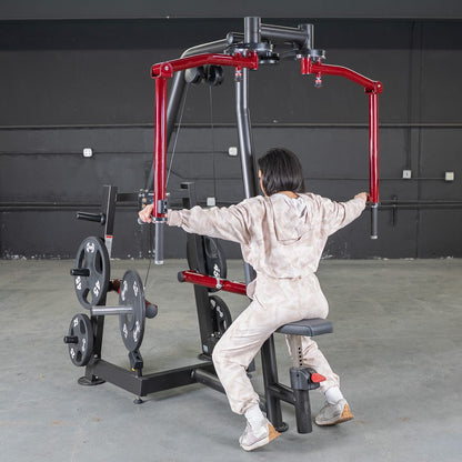 Power Leverage V2 Seated Pec Fly / Rear Delt Combo - Plate Loaded - Weight Storage Included - Grit Grind Strength