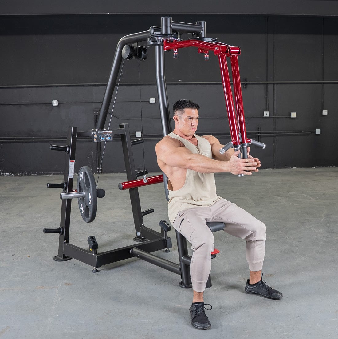 Power Leverage V2 Seated Pec Fly / Rear Delt Combo - Plate Loaded - Weight Storage Included - Grit Grind Strength