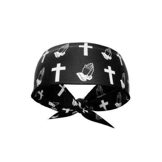 Praying Crosses Tie Headband - Grit Grind Strength