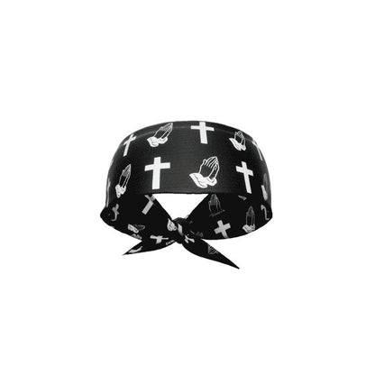 Praying Crosses Tie Headband - Grit Grind Strength