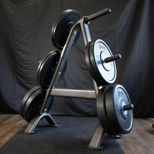 Pro Bumper Training Plates with Center Steel Hub - Muscle D Fitness - Virgin Rubber - Grit Grind Strength