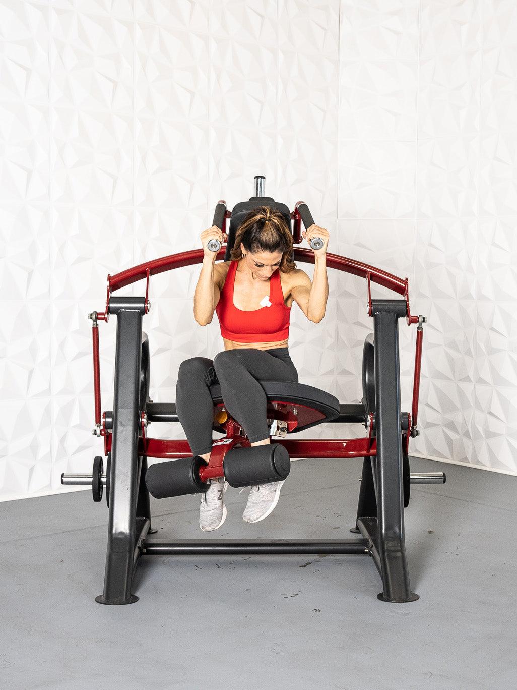 Pro Strength Abdominal Crunch - Muscle D Fitness - Seated - Plate Loaded - Adjustable - Oblique Trainer - Grit Grind Strength