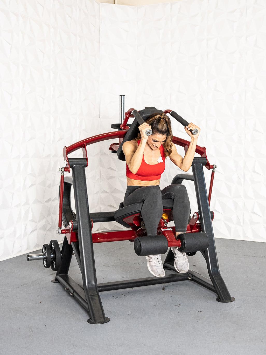 Pro Strength Abdominal Crunch - Muscle D Fitness - Seated - Plate Loaded - Adjustable - Oblique Trainer - Grit Grind Strength