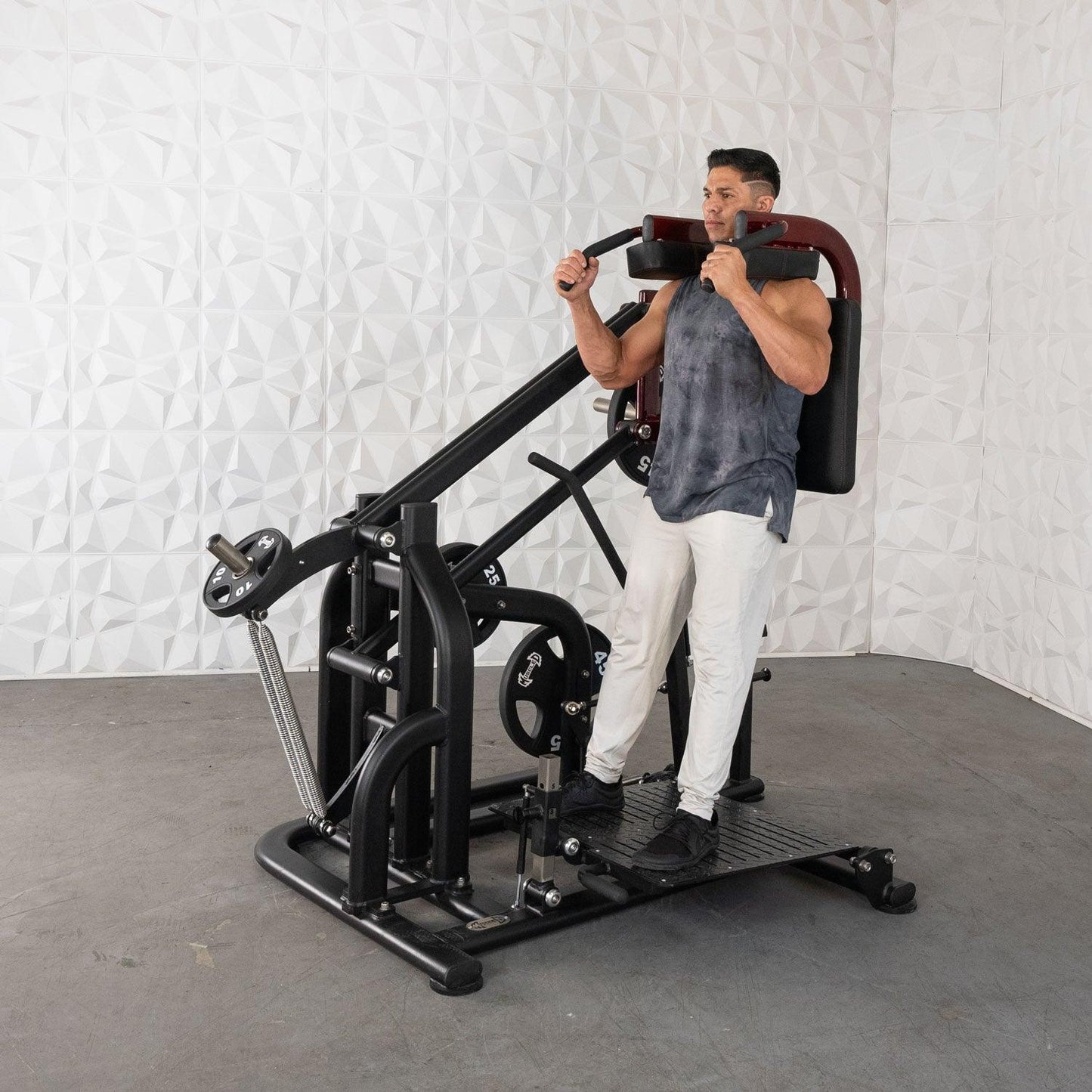 Pro Strength Drop Squat - Muscle D Fitness - Adjustable Plate Loaded Squat Machine - Grit Grind Strength