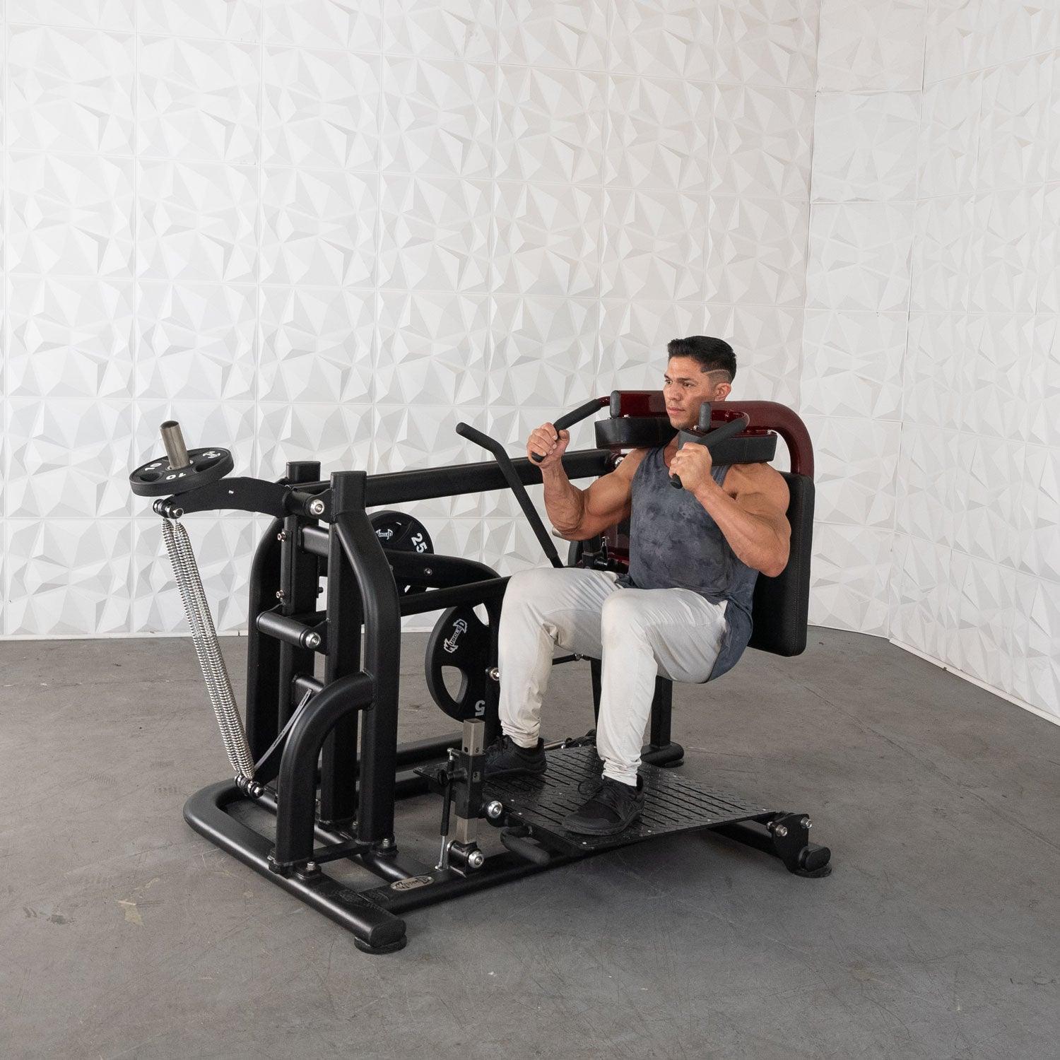 Pro Strength Drop Squat - Muscle D Fitness - Adjustable Plate Loaded Squat Machine - Grit Grind Strength
