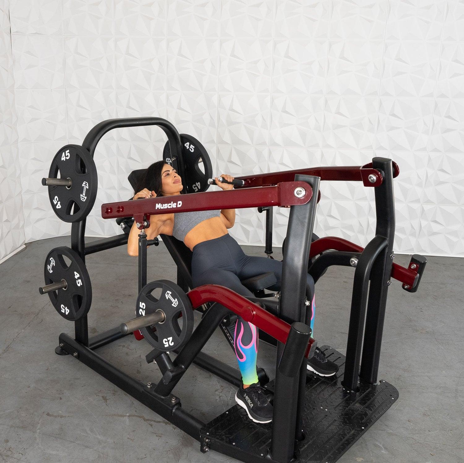 Pro Strength Incline Chest / Shoulder Press - Muscle D Fitness - Adjustable - Plate Loaded - Pec Delt Training - Grit Grind Strength