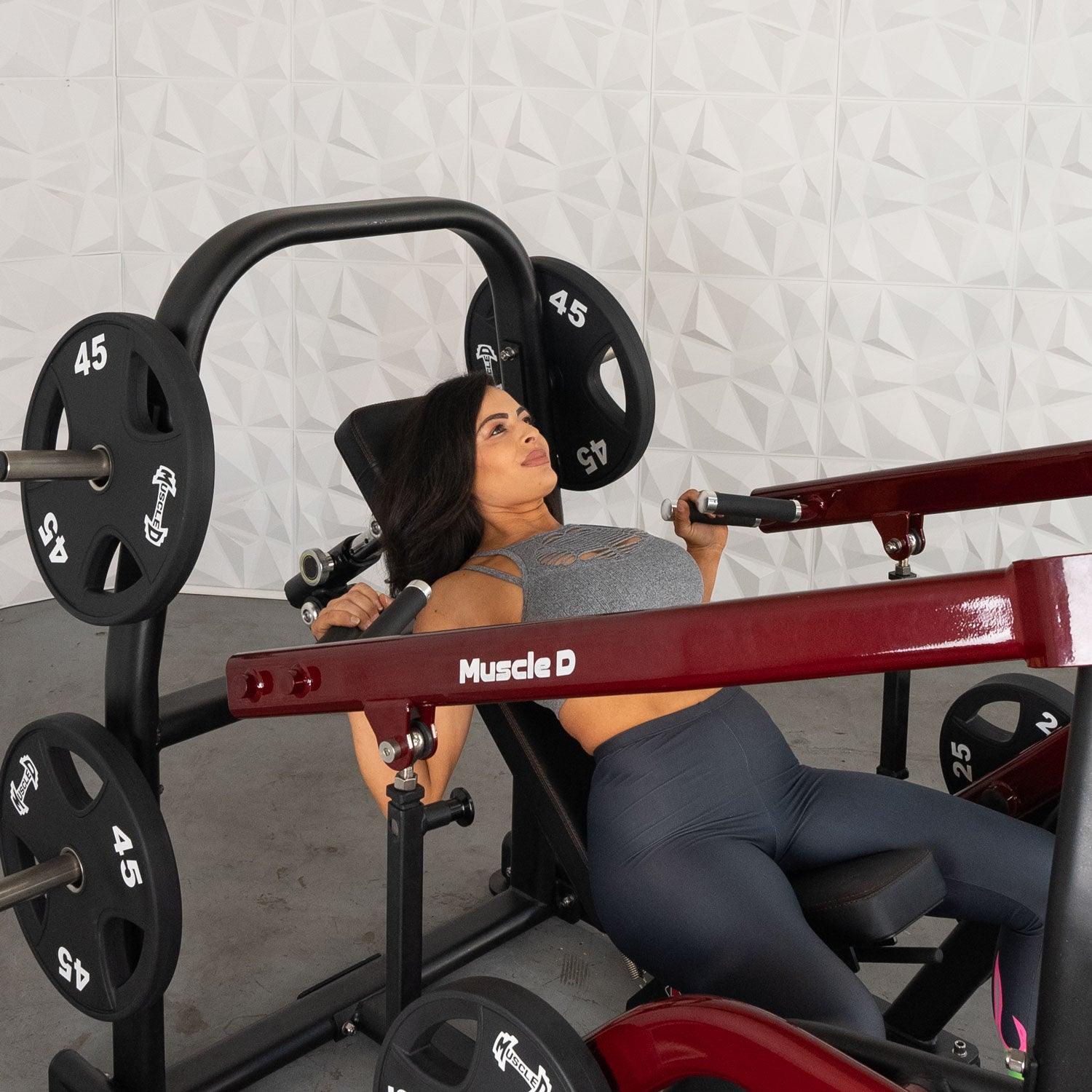 Pro Strength Incline Chest / Shoulder Press - Muscle D Fitness - Adjustable - Plate Loaded - Pec Delt Training - Grit Grind Strength