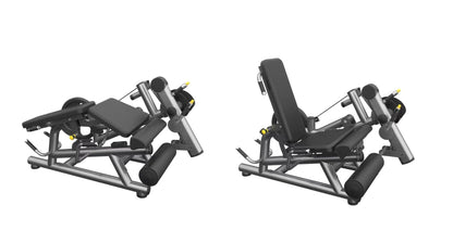 Pro Strength Leg Extension / Prone Leg Curl Combo - Muscle D Fitness - Plate Loaded Quad & Hamstring Machine - Grit Grind Strength