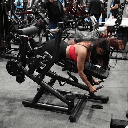 Pro Strength Leg Extension / Prone Leg Curl Combo - Muscle D Fitness - Plate Loaded Quad & Hamstring Machine - Grit Grind Strength