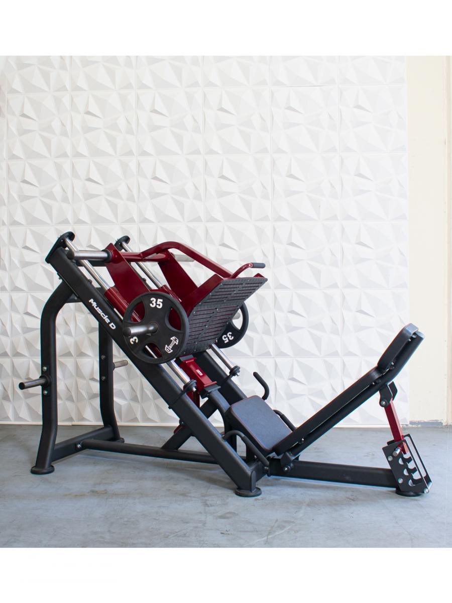 Pro Strength Linear Bearing Leg Press - Muscle D Fitness - Adjustable Back Pad - Plate Loaded - Grit Grind Strength