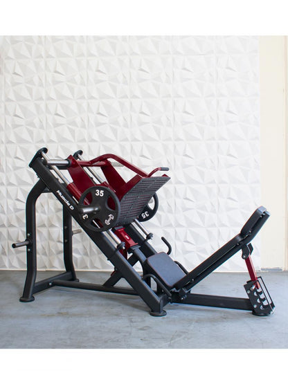 Pro Strength Linear Bearing Leg Press - Muscle D Fitness - Adjustable Back Pad - Plate Loaded - Grit Grind Strength