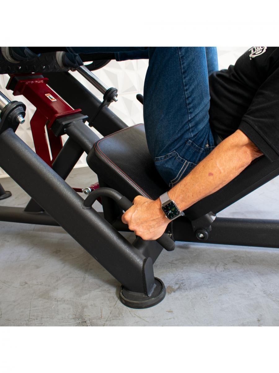 Pro Strength Linear Bearing Leg Press - Muscle D Fitness - Adjustable Back Pad - Plate Loaded - Grit Grind Strength