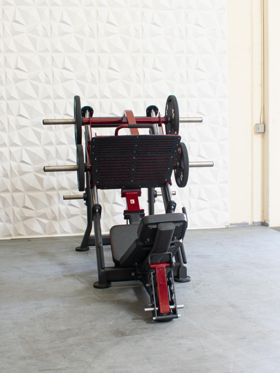 Pro Strength Linear Bearing Leg Press - Muscle D Fitness - Adjustable Back Pad - Plate Loaded - Grit Grind Strength