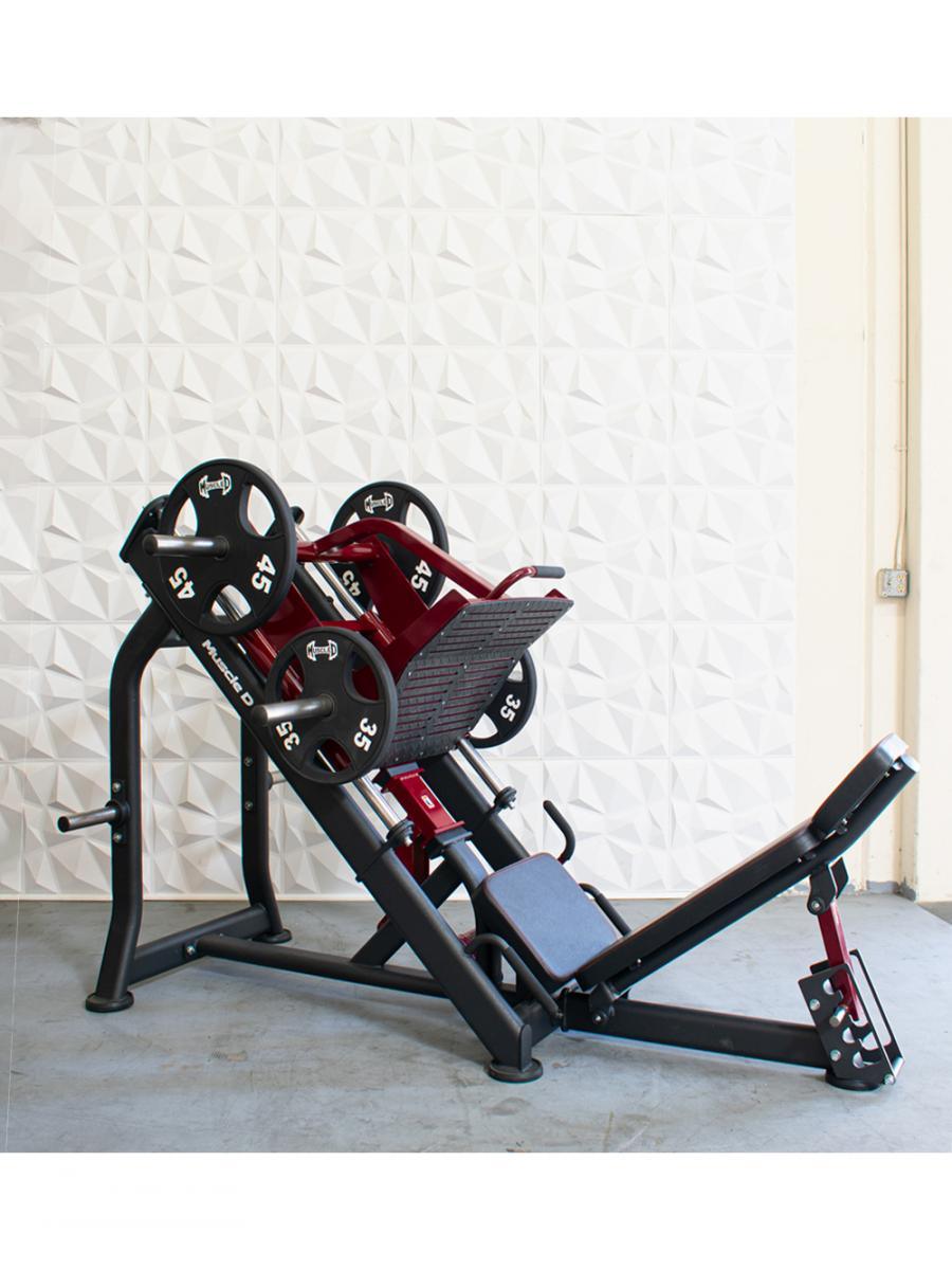 Pro Strength Linear Bearing Leg Press - Muscle D Fitness - Adjustable Back Pad - Plate Loaded - Grit Grind Strength
