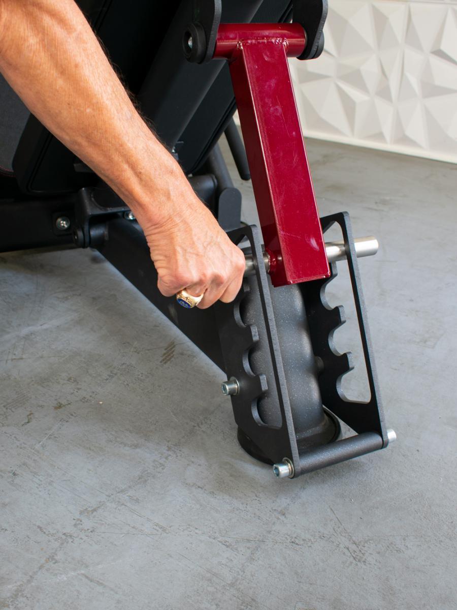 Pro Strength Linear Bearing Leg Press - Muscle D Fitness - Adjustable Back Pad - Plate Loaded - Grit Grind Strength