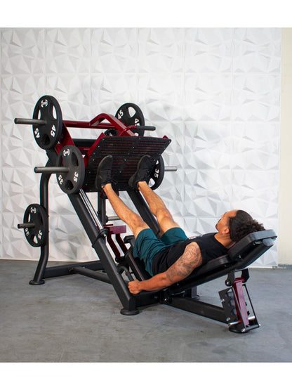 Pro Strength Linear Bearing Leg Press - Muscle D Fitness - Adjustable Back Pad - Plate Loaded - Grit Grind Strength