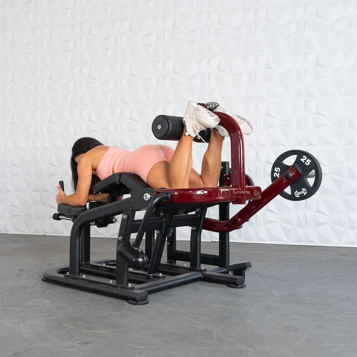 Pro Strength Prone Leg Curl Adjustable Plate Loaded Hamstring Machine - Grit Grind Strength