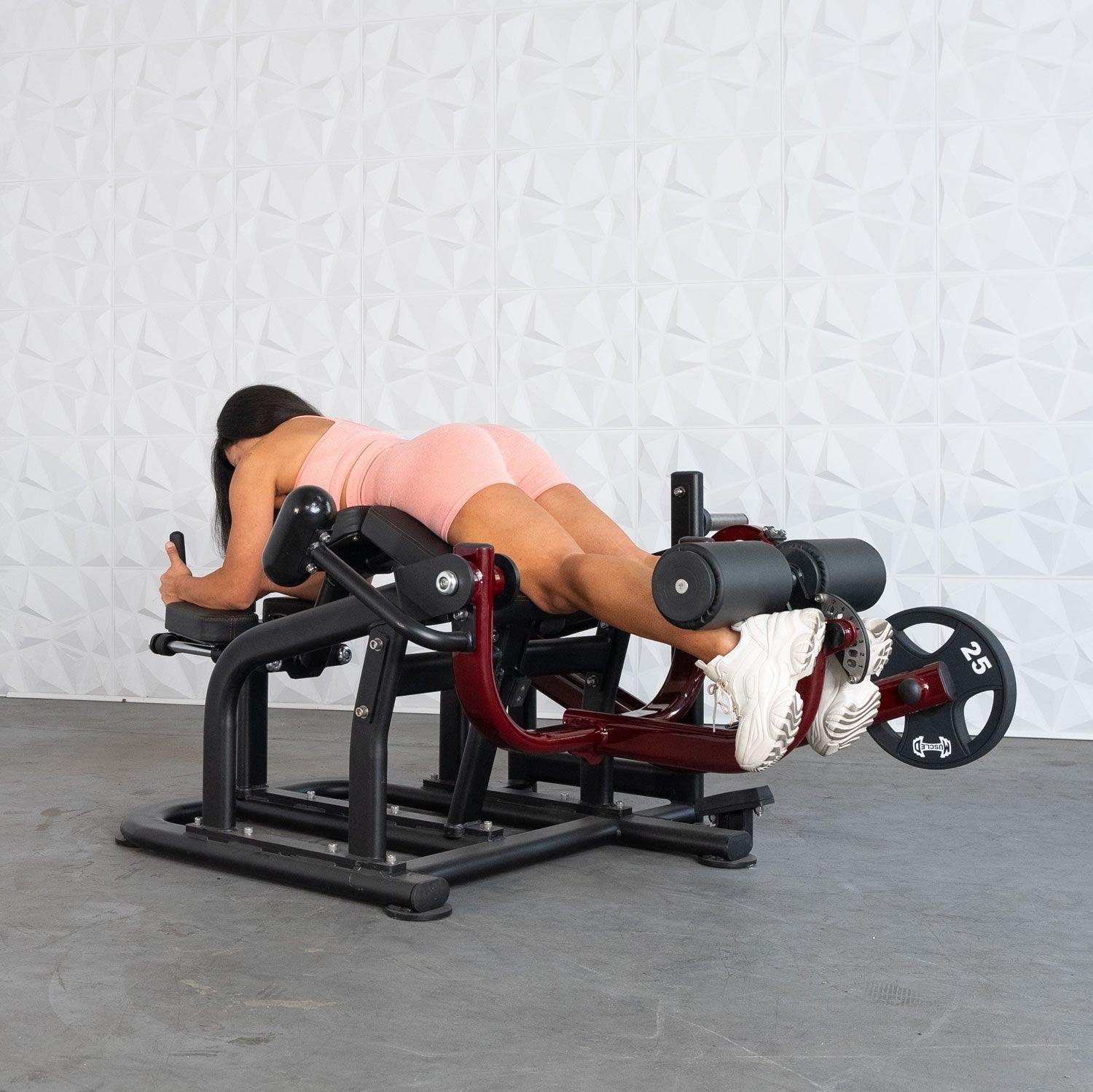 Pro Strength Prone Leg Curl Adjustable Plate Loaded Hamstring Machine - Grit Grind Strength