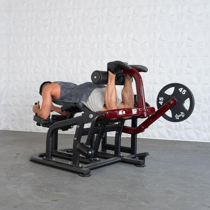 Pro Strength Prone Leg Curl Adjustable Plate Loaded Hamstring Machine - Grit Grind Strength