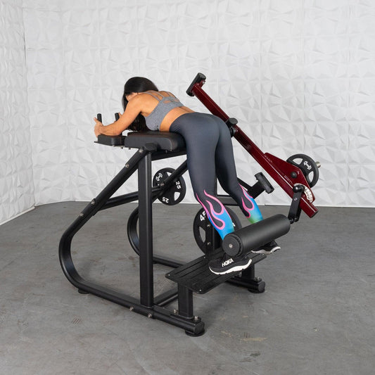 Pro Strength Reverse Hyper - Muscle D Fitness - Adjustable Roller Pad, Plate Loaded - Grit Grind Strength
