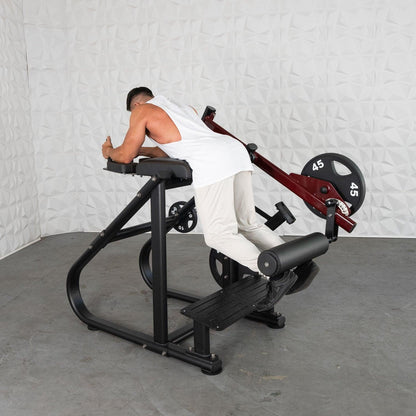 Pro Strength Reverse Hyper - Muscle D Fitness - Adjustable Roller Pad, Plate Loaded - Grit Grind Strength