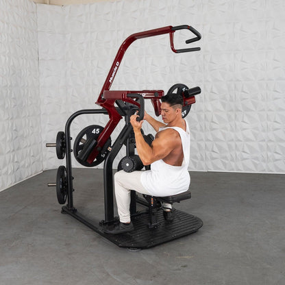 Pro Strength Rotary Lat Pull - Down - Muscle D Fitness - Premium - Adjustable - Plate Loaded - Lat Training - Grit Grind Strength