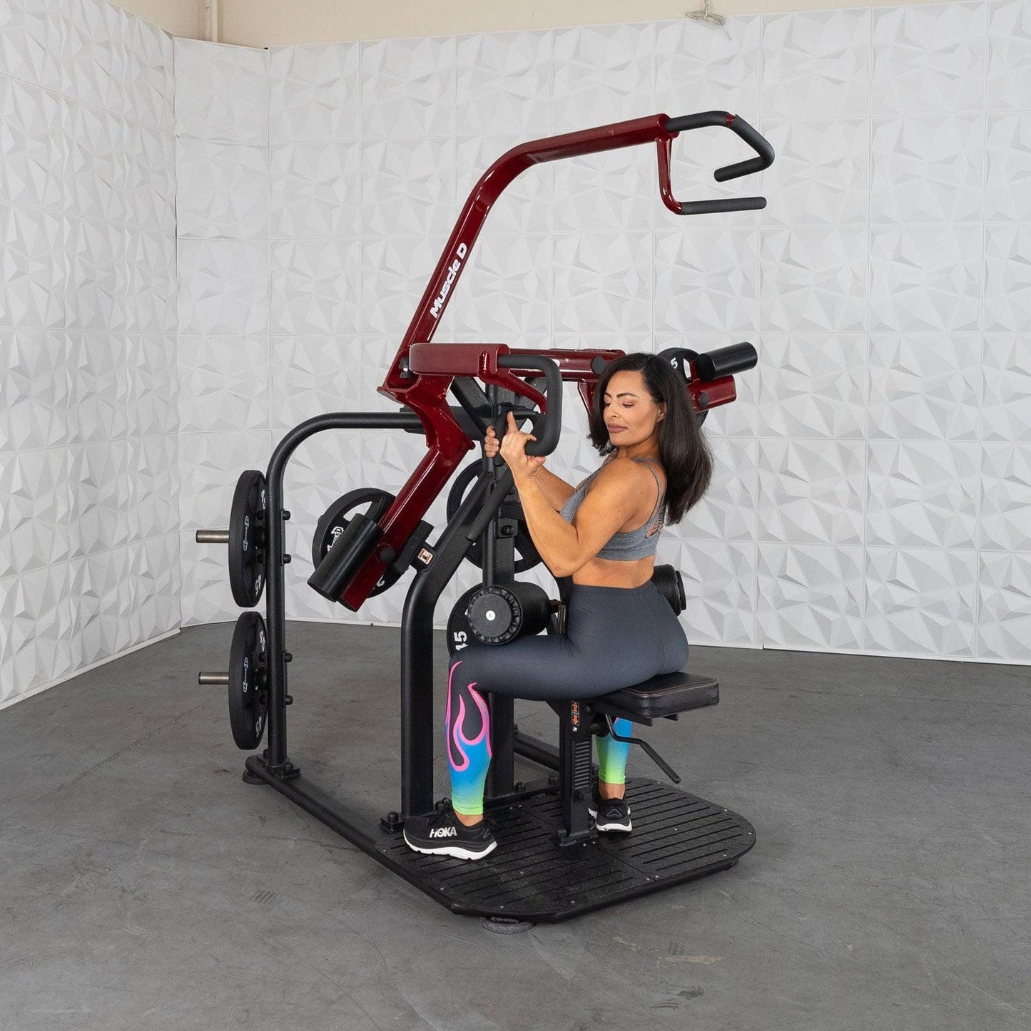 Pro Strength Rotary Lat Pull - Down - Muscle D Fitness - Premium - Adjustable - Plate Loaded - Lat Training - Grit Grind Strength