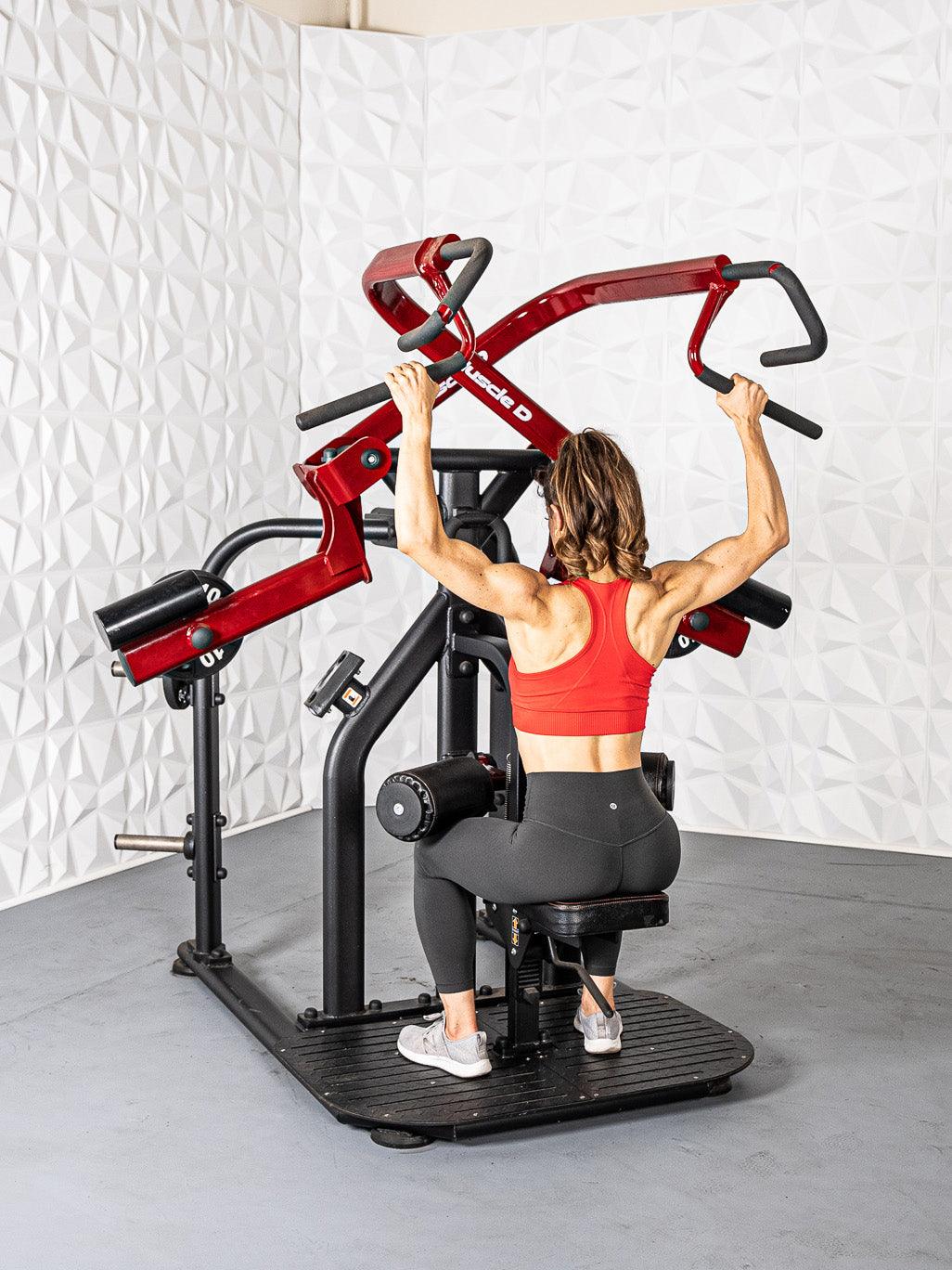 Pro Strength Rotary Lat Pull - Down - Muscle D Fitness - Premium - Adjustable - Plate Loaded - Lat Training - Grit Grind Strength