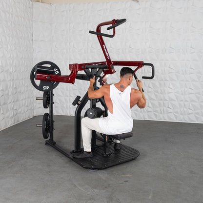 Pro Strength Rotary Lat Pull - Down - Muscle D Fitness - Premium - Adjustable - Plate Loaded - Lat Training - Grit Grind Strength