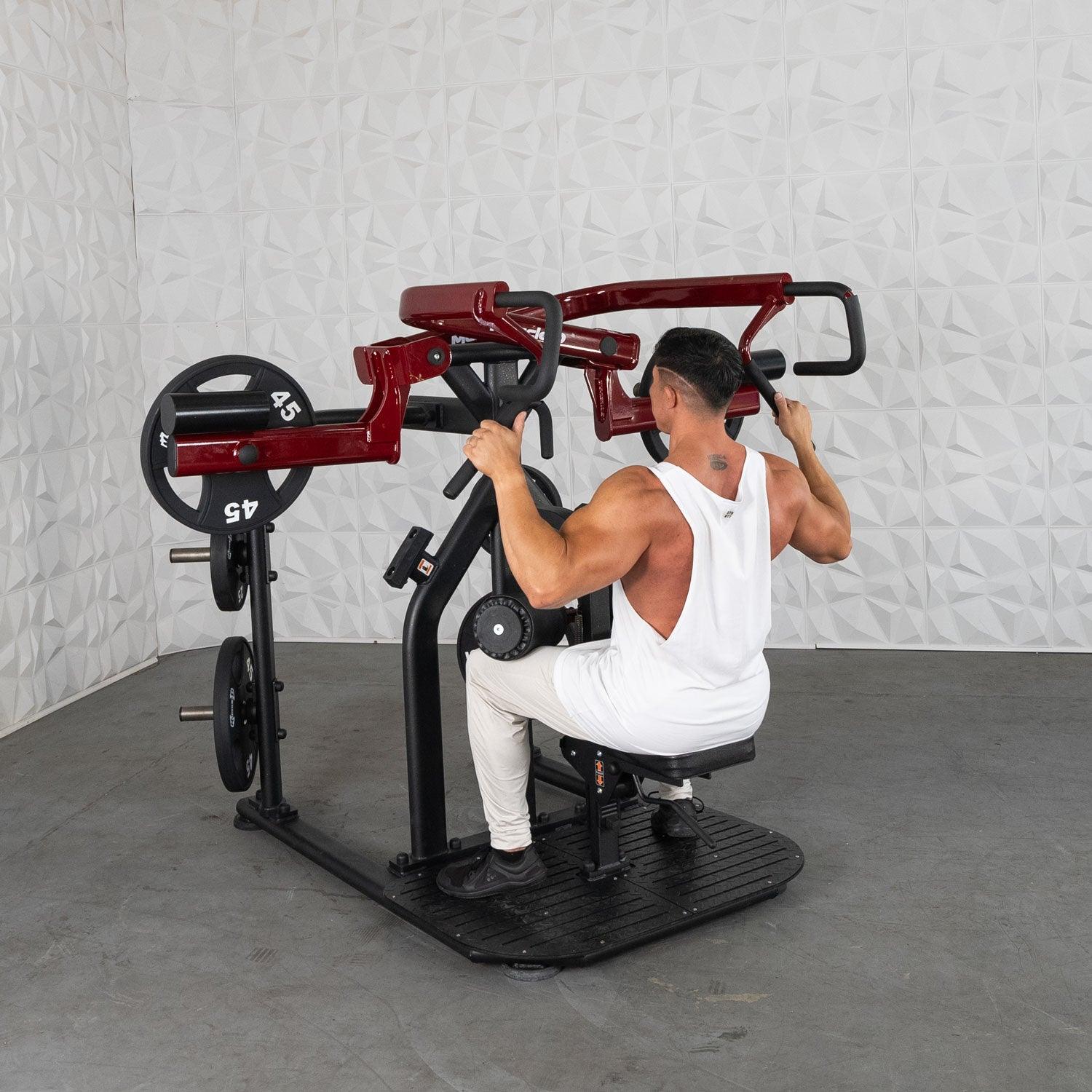 Pro Strength Rotary Lat Pull - Down - Muscle D Fitness - Premium - Adjustable - Plate Loaded - Lat Training - Grit Grind Strength