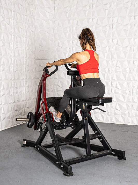 Pro Strength Seated Row - Muscle D Fitness - Commercial Grade - Plate Loaded - Iso - Lateral Training - Grit Grind Strength