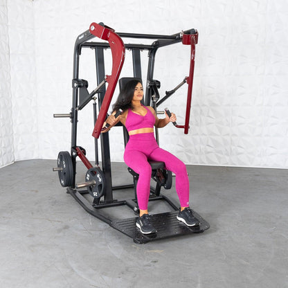 Pro Strength Wide Chest Press - Muscle D Fitness - Premium Adjustable Plate Loaded Bench Press - Grit Grind Strength