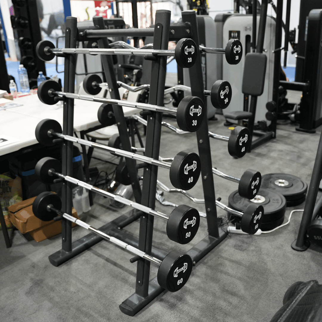 Pro Urethane Barbell Set(Straight or Curl) - 20 to 110 lbs (Barbell Set Only) - Muscle D Fitness - Premium Quality Urethane Barbell Set - Grit Grind Strength