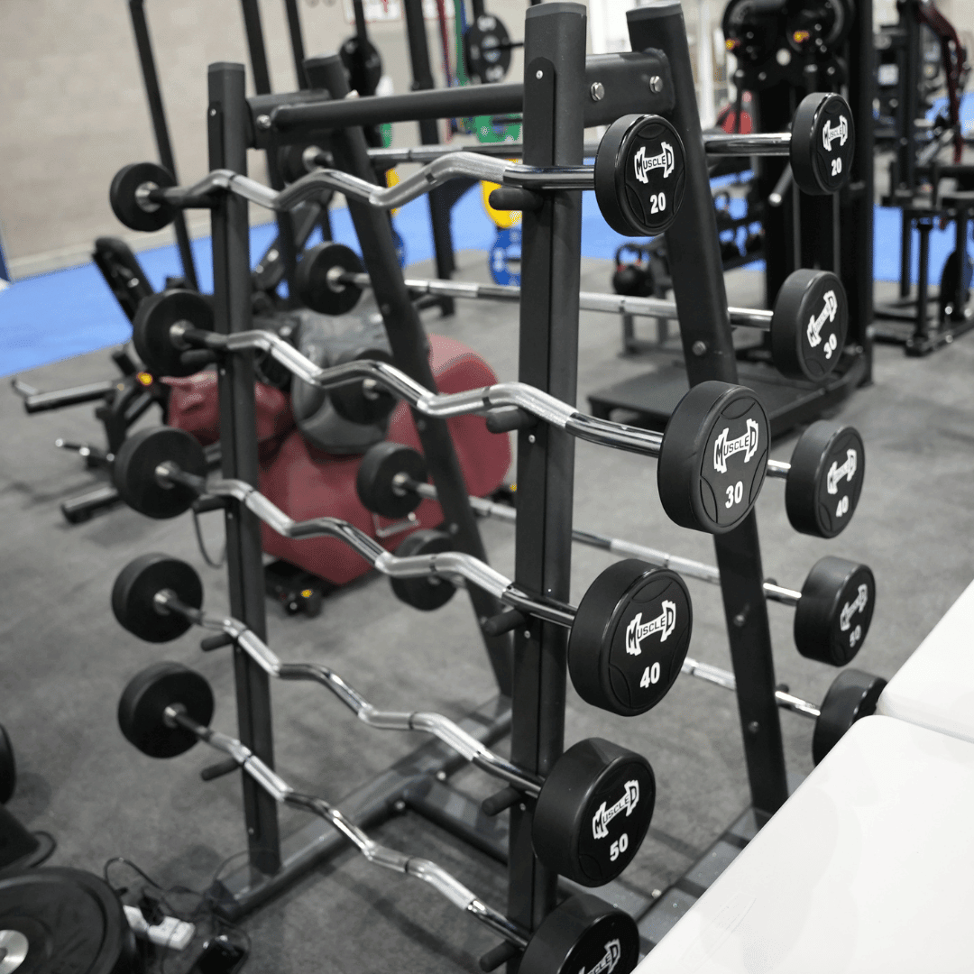 Pro Urethane Barbell Set(Straight or Curl) - 20 to 110 lbs (Barbell Set Only) - Muscle D Fitness - Premium Quality Urethane Barbell Set - Grit Grind Strength