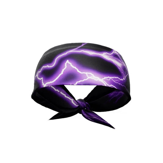 Purple Lightning Tie Headband - Grit Grind Strength