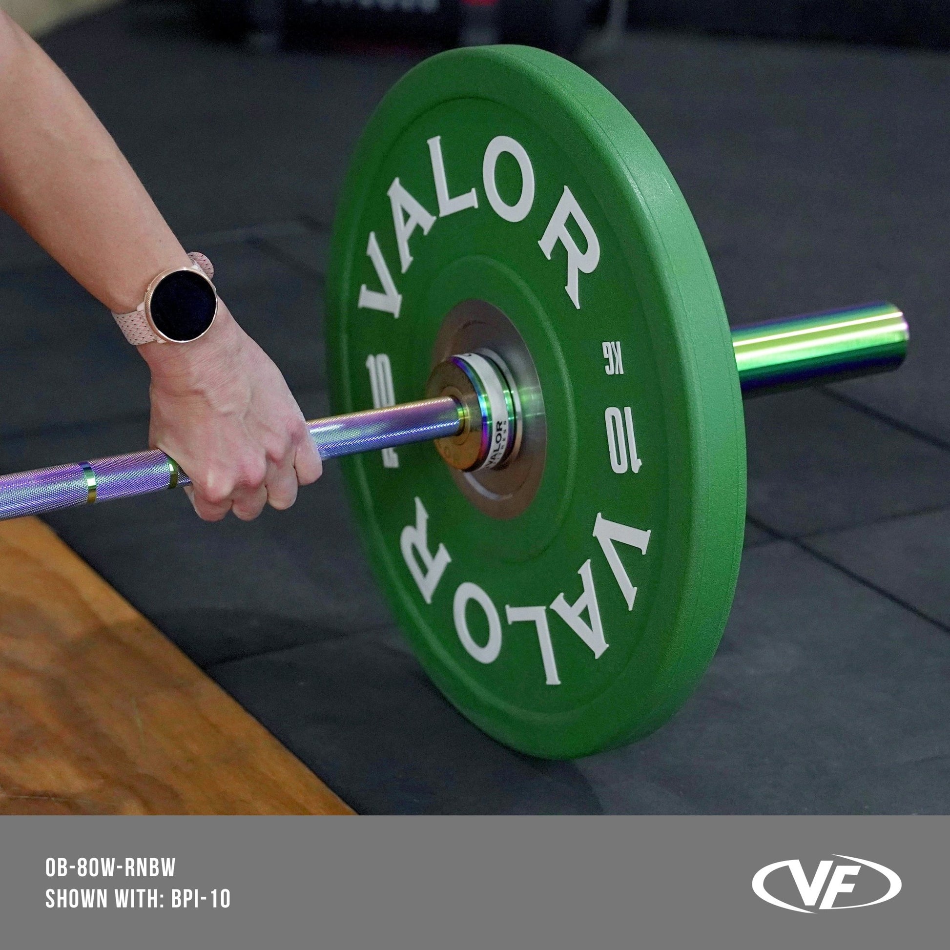 Rainbow Coated Needle Bearing Barbell - Grit Grind Strength