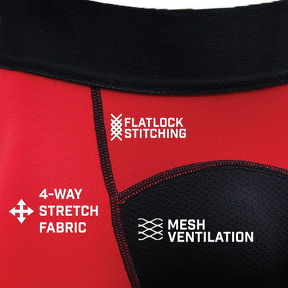 Red Compression Tights - Grit Grind Strength