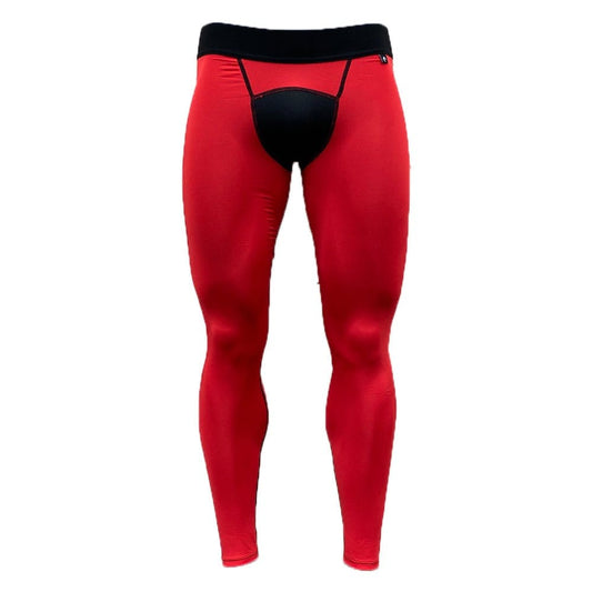 Red Compression Tights - Grit Grind Strength