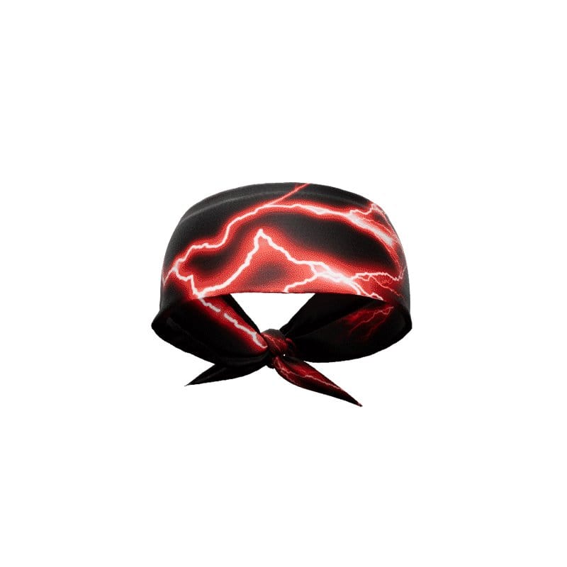 Red Lightning Tie Headband - Grit Grind Strength