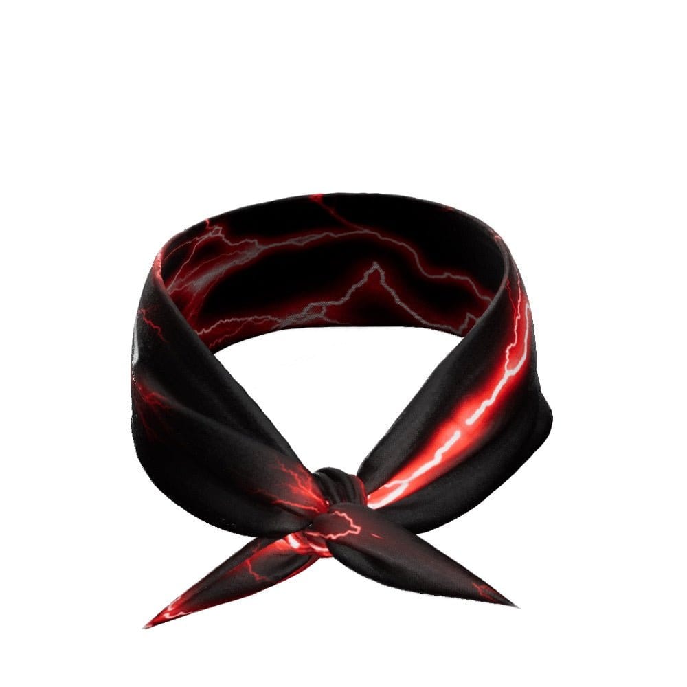 Red Lightning Tie Headband - Grit Grind Strength