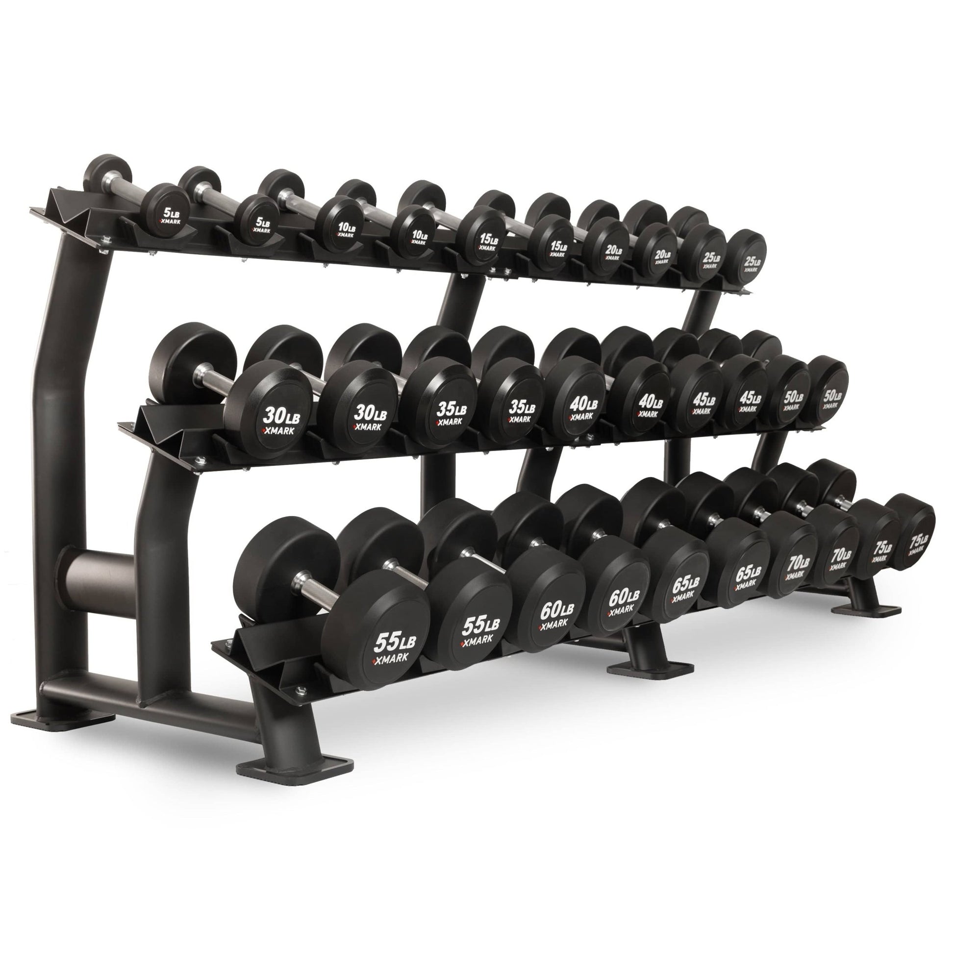 Round Commercial Urethane Dumbbells (5 - 50 lb and 5 - 75 lb Sets) - Grit Grind Strength
