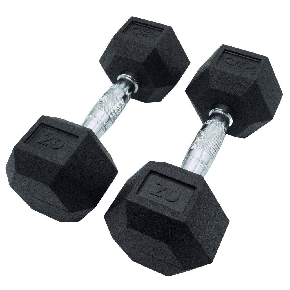 Rubber Coated Hex Dumbbells (3 - 70lbs) - Grit Grind Strength