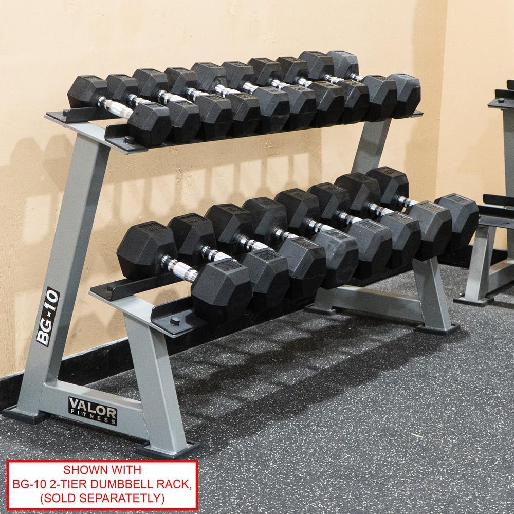 Rubber Coated Hex Dumbbells (3 - 70lbs) - Grit Grind Strength