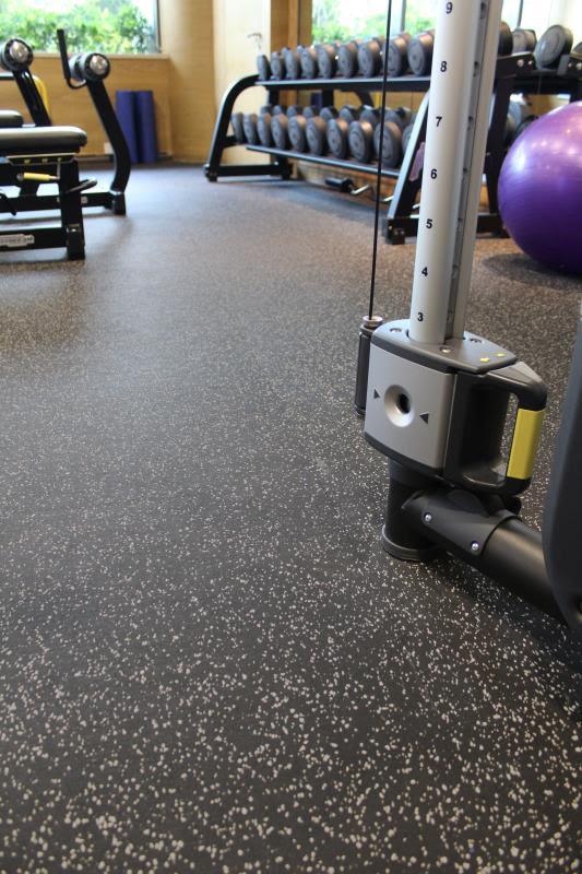 Rubber Gym Flooring - Black with Gray Fleck - Muscle D Fitness - 6m & 8mm Thickness - Grit Grind Strength