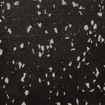 Rubber Gym Flooring - Black with Gray Fleck - Muscle D Fitness - 6m & 8mm Thickness - Grit Grind Strength