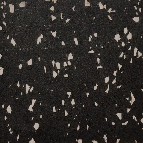 Rubber Gym Flooring - Black with Gray Fleck - Muscle D Fitness - 6m & 8mm Thickness - Grit Grind Strength