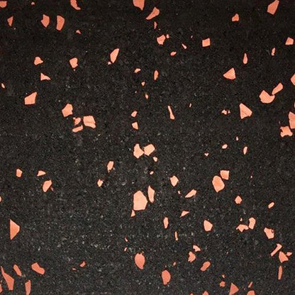 Rubber Gym Flooring - Black with Red Fleck - Muscle D Fitness - 6m & 8mm Thickness - Grit Grind Strength