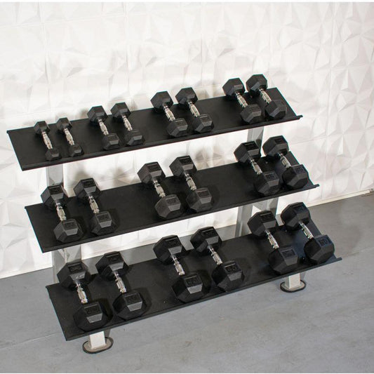 Rubber Hex Dumbbell Set - Muscle D FItness - Steel Handle - Quality knurling - Weightlfting - Grit Grind Strength